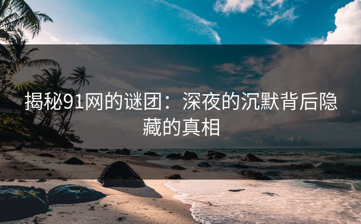 揭秘91网的谜团：深夜的沉默背后隐藏的真相