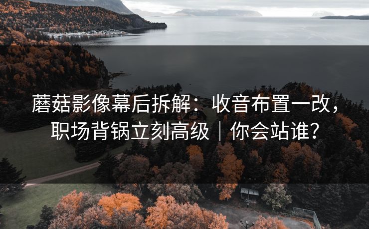 蘑菇影像幕后拆解:收音布置一改,职场背锅立刻高级|你会站谁? 蘑菇影像幕后拆解:收音布置一改,职场背锅立刻高级|你会站谁?